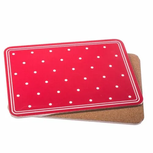 Suport farfurie Buline roșu, 29 x 21 cm, set 2 buc.