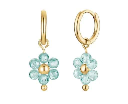 Rosefield Cercei rotunzi placați cu aur cu pandantive florale Essentials JEBFG-J820