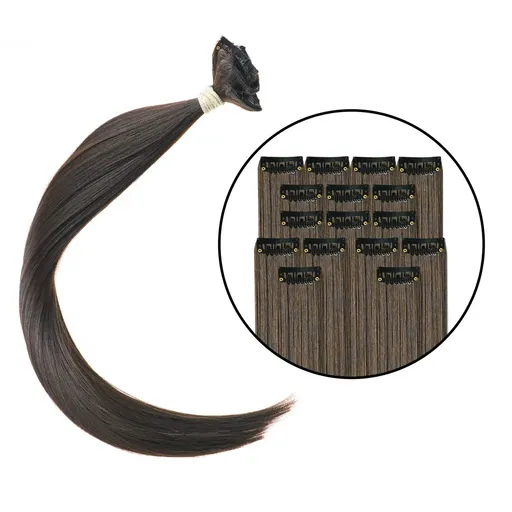 Extensii de Par Brunet nr. X86 2 cu Clips (Coafat/Ondulat)