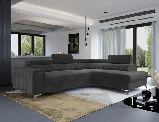 Coltar extensibil dreapta 4 locuri, ELTAP, Lau-37, Laurence, 278x205x92 cm, lemn/poliester, graphite