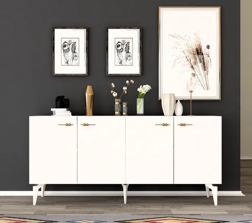 Consola, Hanah Home, Rüya, 150x79x40 cm, Alb