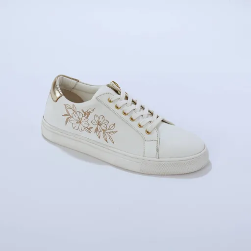Teniși cu broderie și fermoar