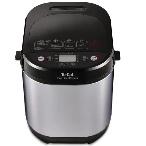 Aparat de paine Tefal Pain & Delices PF240E38, 700 W, 1000/750/500 g, 3 grade coacere, 20 programe, Negru/otel inoxidabil
