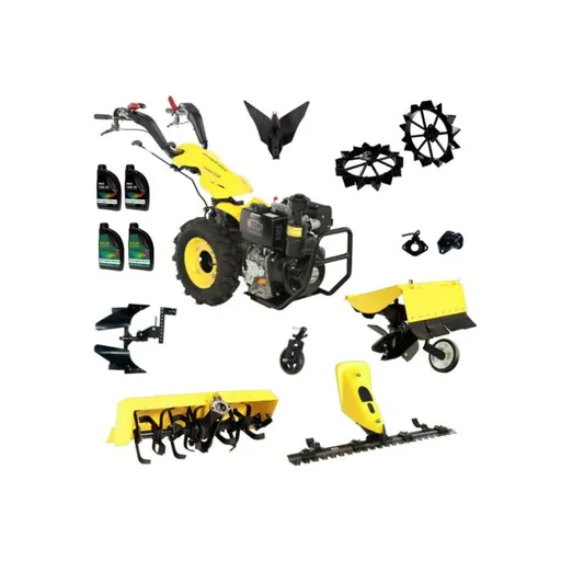 Pachet Campo U12E Motocultor 12CP + BC120M Bara cosire + 3xPlug + FT90 Freza tractata + 2xRoti metalice RM47 + 2xCuple + 4L Ulei