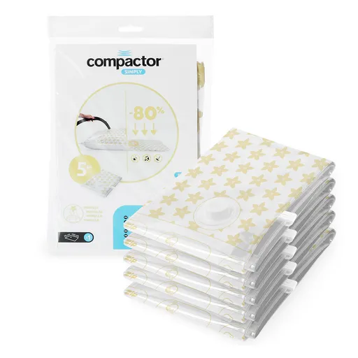 Compactor Set de saci de depozitare sub vidCompress L Vanilie 100 l, 70 x 100 cm, 5 buc., galben, 5 buc.