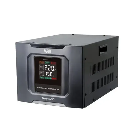 Stabilizator automat de tensiune cu servo motor 5000VA/3000W Well Strong, negru