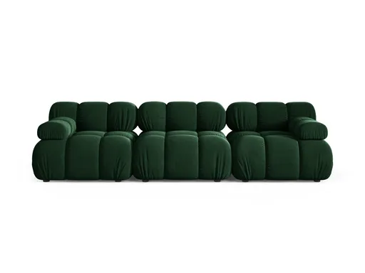 Canapea modulara 3 locuri, Bellis-51, Micadoni Home, 282x94x70 cm, catifea, verde bottle