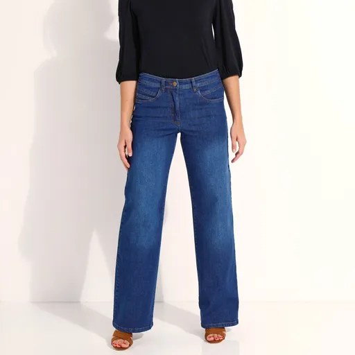 Pantaloni din denim cu croi larg și 5 buzunare