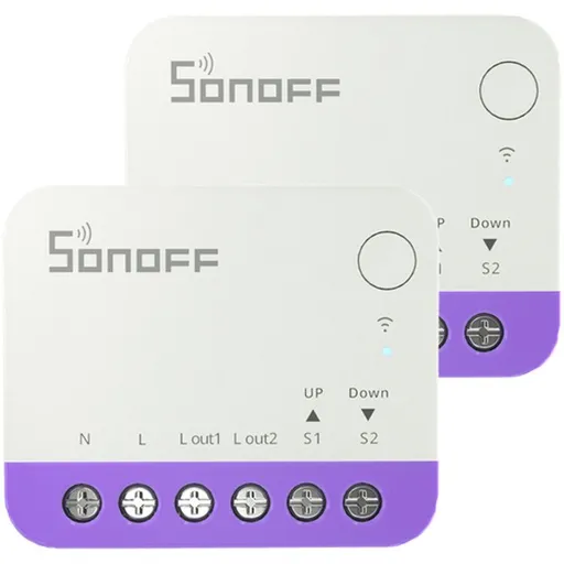 Set 2 relee smart WiFi pentru rulouri automatizate Sonoff MINI-RBS, 240W, 2.4 GHz, control aplicatie, compatibil Matter 6920075773323