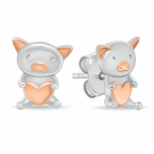 Brilio Silver Cercei drăguți din argint Purceluș cu inimă EA1226W