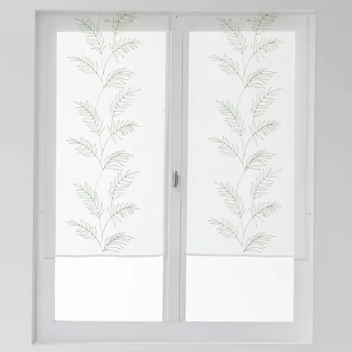 1 pereche de perdele din vitralii cu broderie cu frunze mari