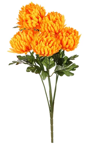 Buchet de crizanteme galbene, 17 x 28 cm,artificiale, galben