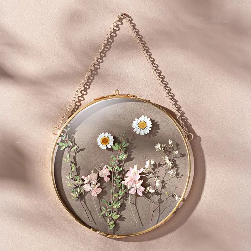 Tablou rotund cu flori uscate Flore