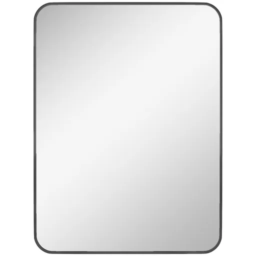 HOMCOM Oglindă de baie dreptunghiulară cu cadru metalic Oglindă decorativă pentru dormitor sufragerie sau antreu 60x80 cm Negru | Aosom Romania