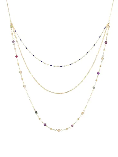 Preciosa Colier triplu placat cu aur cu pietre naturale Coralia Royal Lagoon 5454Y70