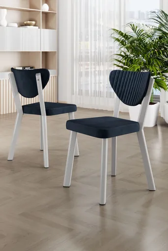 Set scaune 4 piese, Hanah Home, Arfe, Antracit/Alb