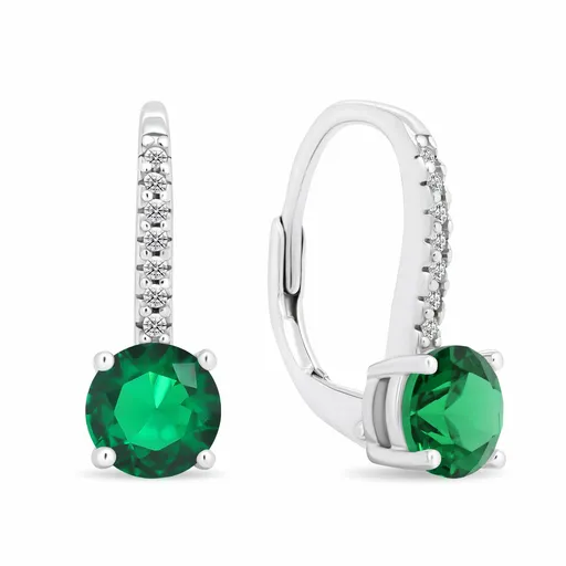 Brilio Silver Cercei strălucitori din argint cu zircon verde EA415WG