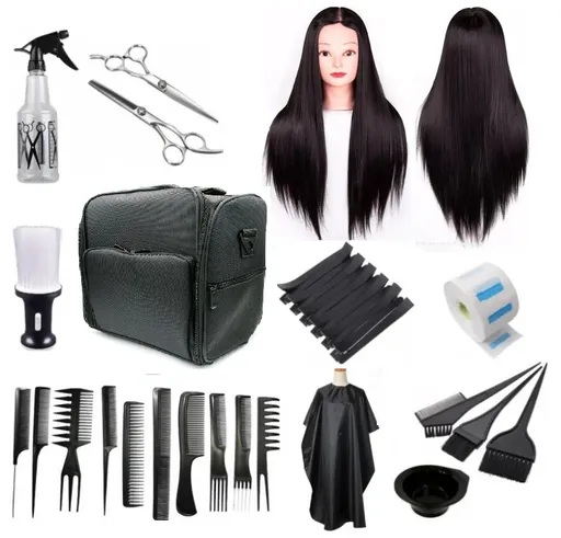 Set Frizerie Coafor cu Geanta Echipata Karina Cap Practica Par Sintetic