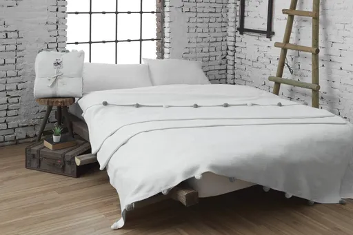 Patura Single, L'essentiel Maison, Pom Pom, Crem