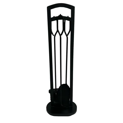 Set de unelte pentru șemineu 70 cm, 3 piese, cusuport, negru, metal