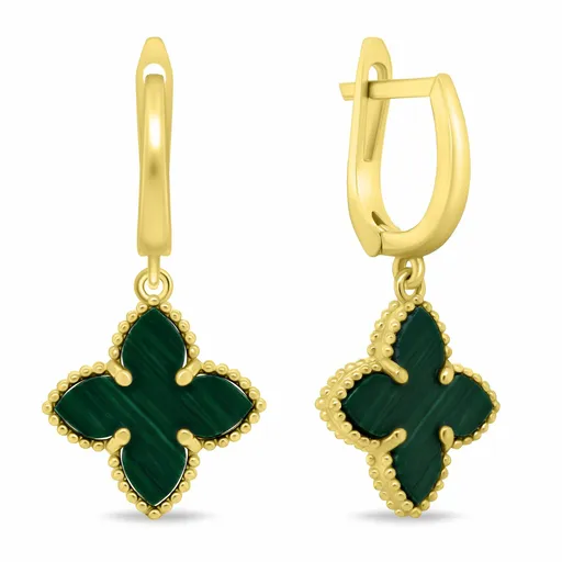 Brilio Silver Cercei agățători placați cu aur cu flori EA1158YG