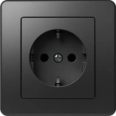 Ekonomik Priza SCHUKO 1P 16A ST IP20 Negru, TEM Modul TEM-VE10NB-B