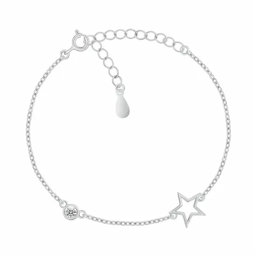 Brilio Silver Brățară din argint, decorată cu o stea și un zirconiu BRC146W