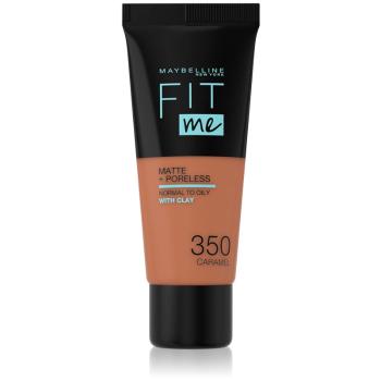 Maybelline Fit Me! Matte+Poreless machiaj mat pentru piele normală și grasă culoare 350 Caramel 30 ml