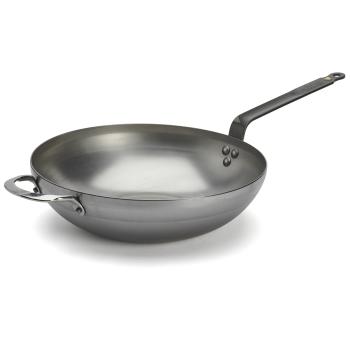 Wok MINERAL B 32 cm, stříbrná, ocel, de Buyer