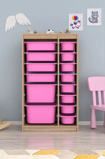 Dulap multifunctional, Hanah Home, Montana Xs 2D4N8U, 69x112.2x29.6 cm, Sonomo / Roz