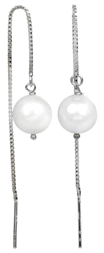 JwL Luxury Pearls Cercei lanț din argint cu perlă albă JL0204