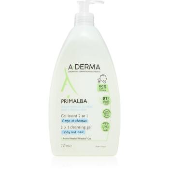 A-Derma Primalba Baby gel de duș pentru corp și păr pentru copii 750 ml