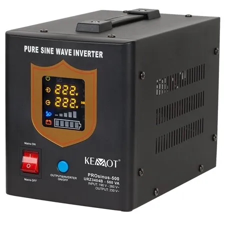 UPS CENTRALE TERMICE SINUS PUR 500VA/300W 12V KEMOT URZ3404B, borne externe, unda sinusoida pura