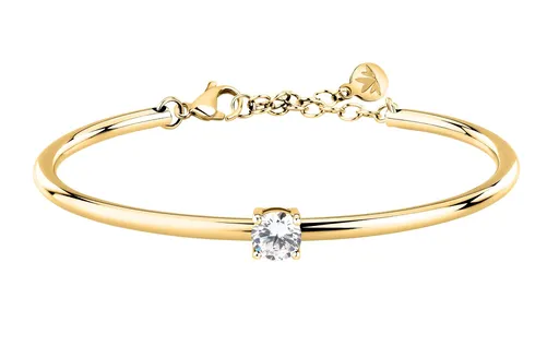 Morellato Brățară solidă placată cu aur masiv cu zirconiu cubic transparent Cerchi SAKM97