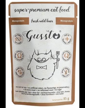 GUSSTO Cat Fresh Wild Boar CARNE PROASPĂTĂ DE MISTREŢ 85 g