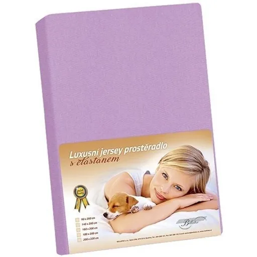 Cearșaf din jersey cu elastan violet, 160 x 200 cm, mov, 160 x 200 cm