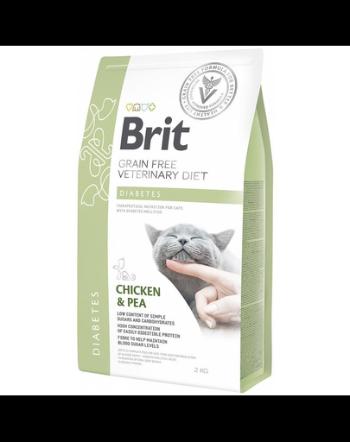 BRIT Veterinary Diets Cat Diabetes Dieta veterinara pentru pisici cu diabet, cu pui si mazare 2 kg