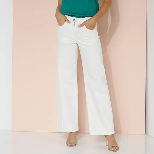 Pantaloni largi din pânză cu 5 buzunare