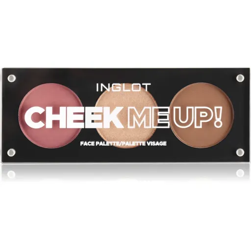 Inglot Face Palette iluminator, pudră bronzantă și blush culoare Cheek Me Up! 7 g