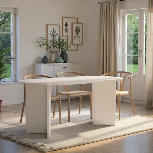 Masa, Hanah Home, Sablin, 180x75x89.5 cm, Alb