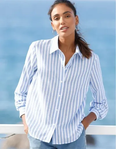 Cămașă în dungi din bumbac