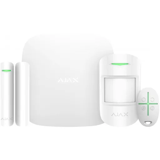 Kit alarma AJAX STARTERKIT(WHT), wireless, LAN + 2G, alb