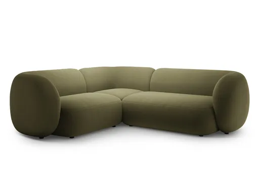 Coltar stanga 4 locuri, Kate, Micadoni Home, 252x220x76 cm, catifea, verde