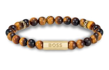 Hugo Boss Brățară stilată din mărgele cu ochi de tigru Sphere 1580661 19 cm