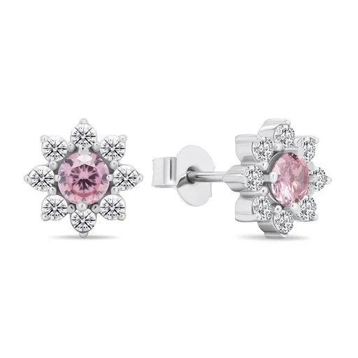 Brilio Silver Cercei frumoși din argint cu pietre de zircon Floricele EA577WP