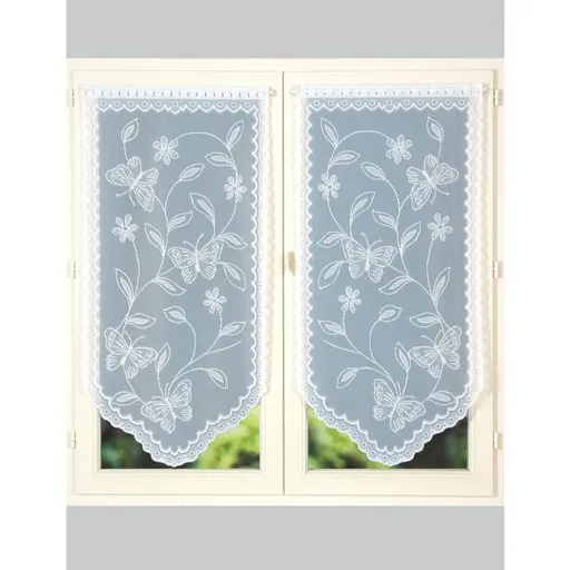 1 pereche de perdele din dantelă cu motiv floral