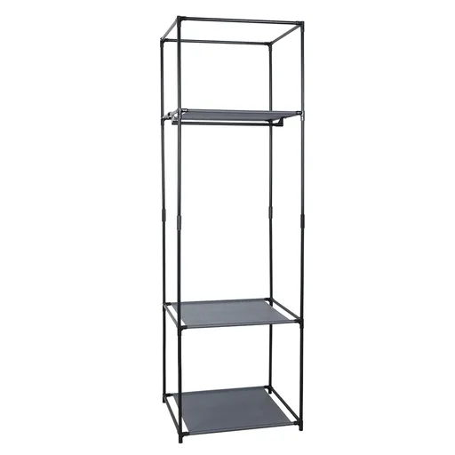 Raft pentru vestiar ALBUS, metal și țesătură, negru