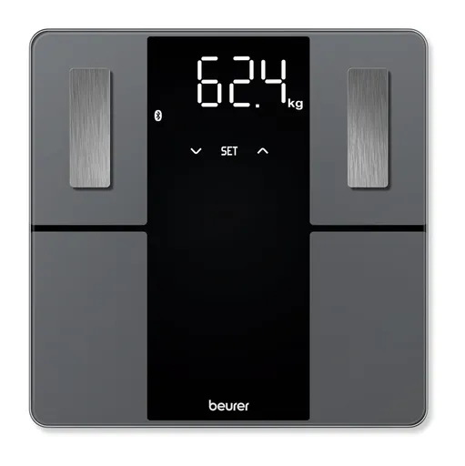 Cantar corporal Beurer BF 500 BT, Pana la 180 kg, 9 functii, Bluetooth, Magic LED, Cifre mari, Recunoastere automata a utilizatorului, Memorie, Indica