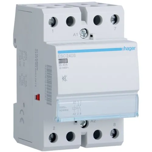 Contactor silentios, 40A, 2ND, bobina 230V Hager ESC240S