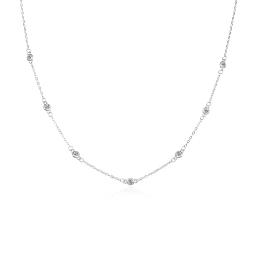 Agato Colier fermecător din argint cu pietre de zircon AGS1544/47